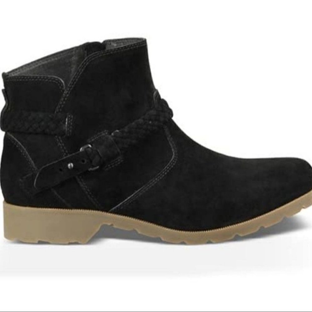 Teva De La Vina Black Suede Ankle Bootie Size 6.5